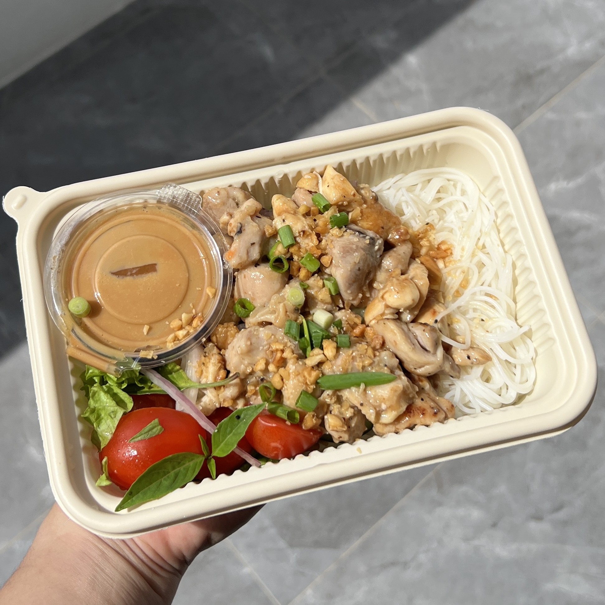 Thai Chicken Rice Noodle Salad with Signature Peanut Sauce