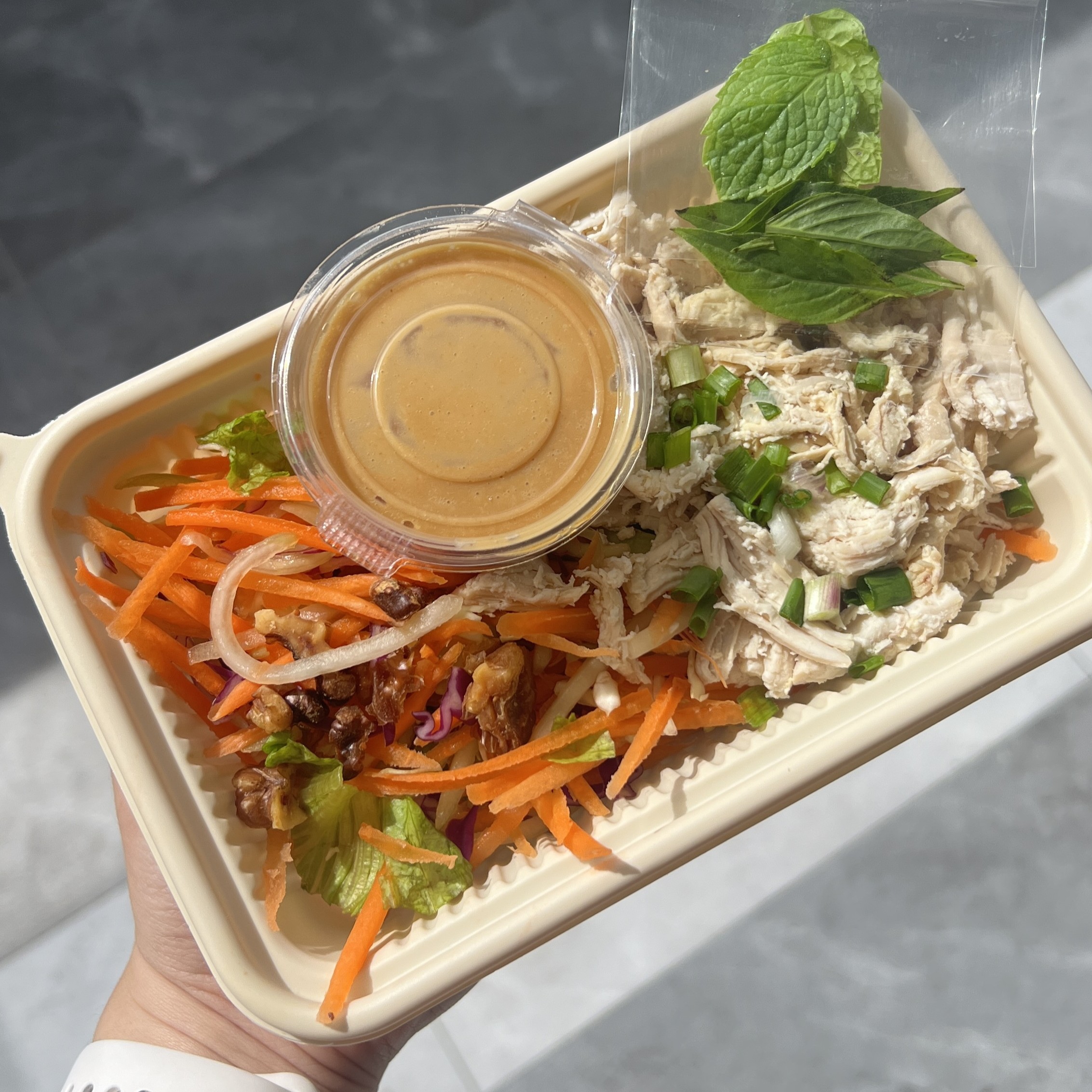 Vietnamese Crunchy Chicken Pasta Salad with Signature Peanut Sauce