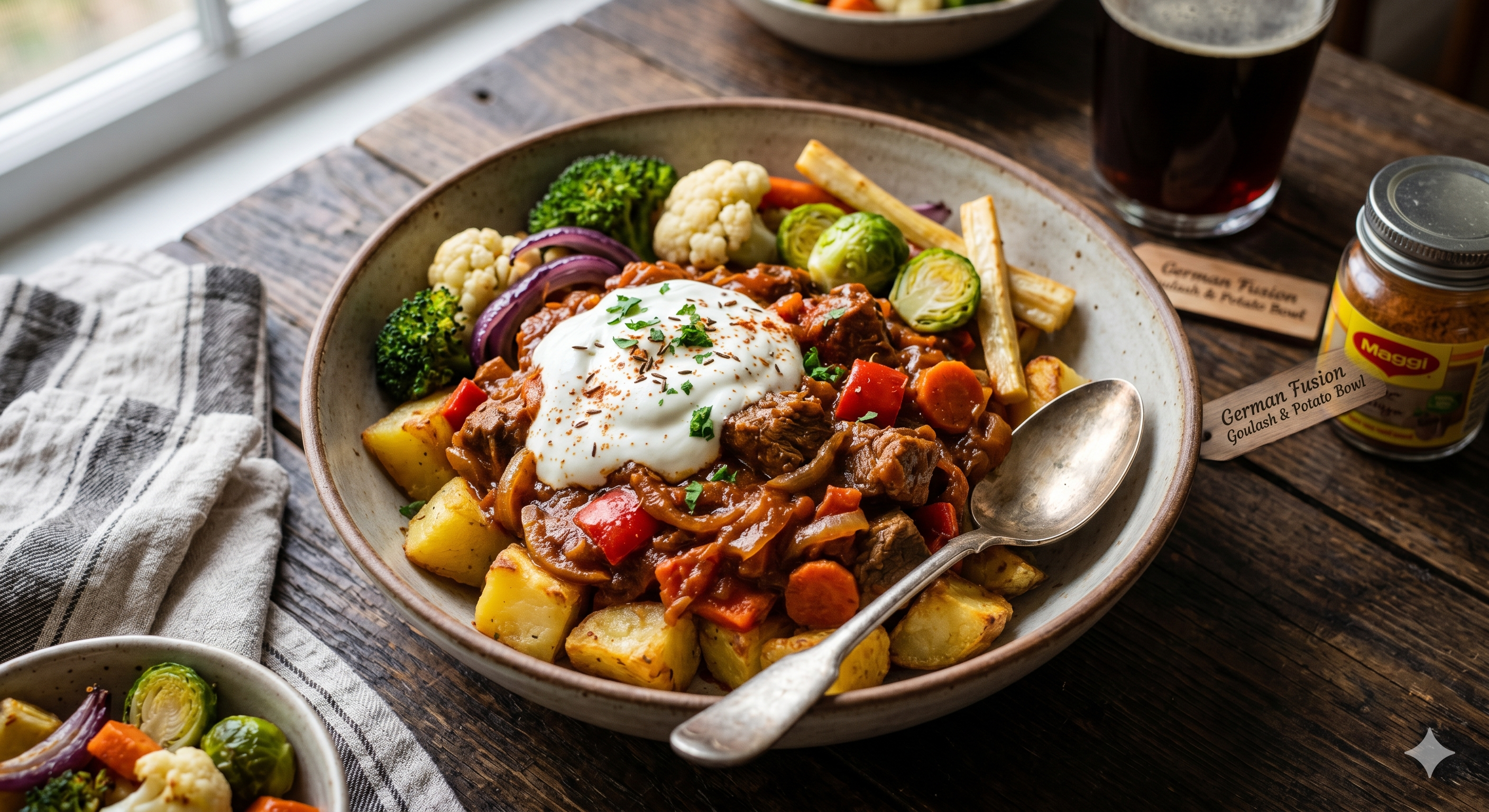 German Fusion Beef Goulash & Potato Bowl