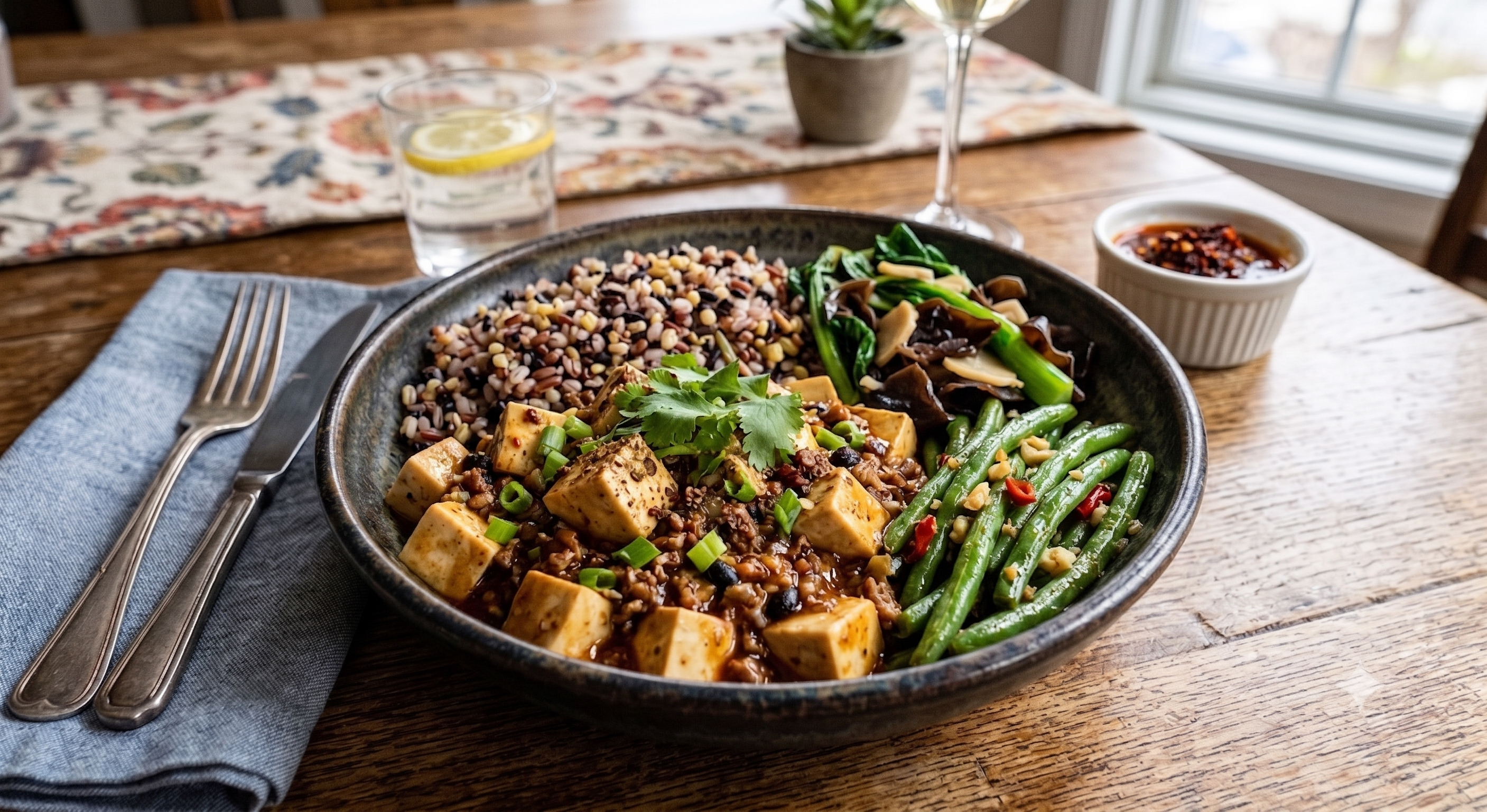 Mabo Tofu with Minced beef or Chicken Rice bowl 