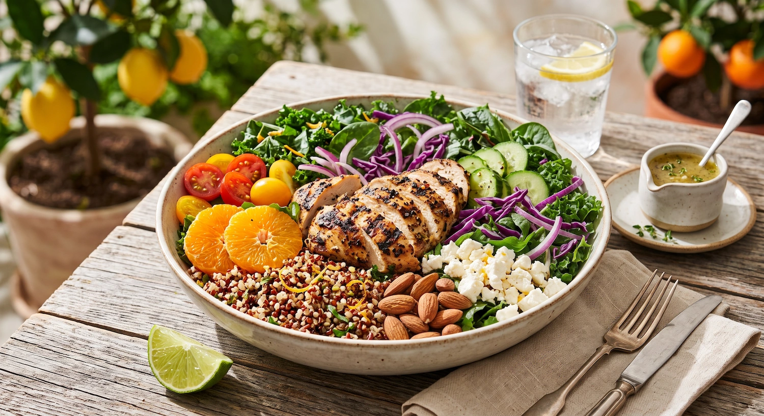 Grilled Chicken Quinao Citrus Salad bowl
