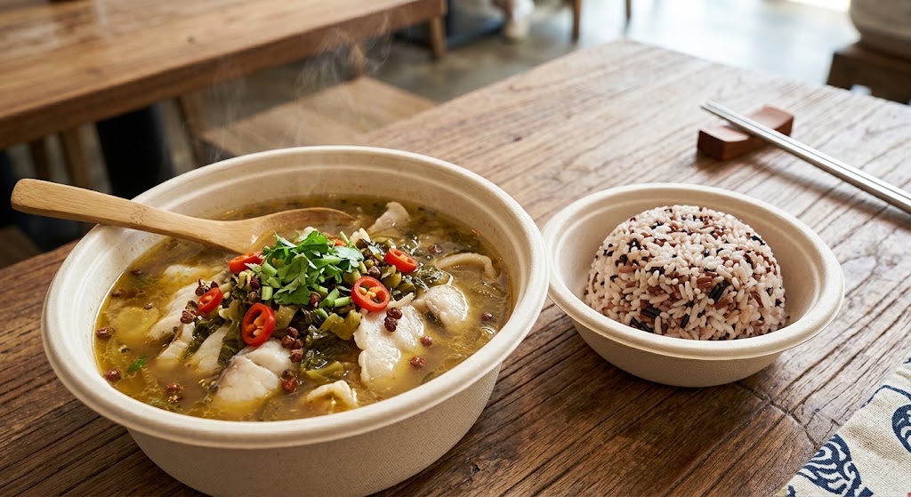 Suan Cai Fish Hotpot Rice Set