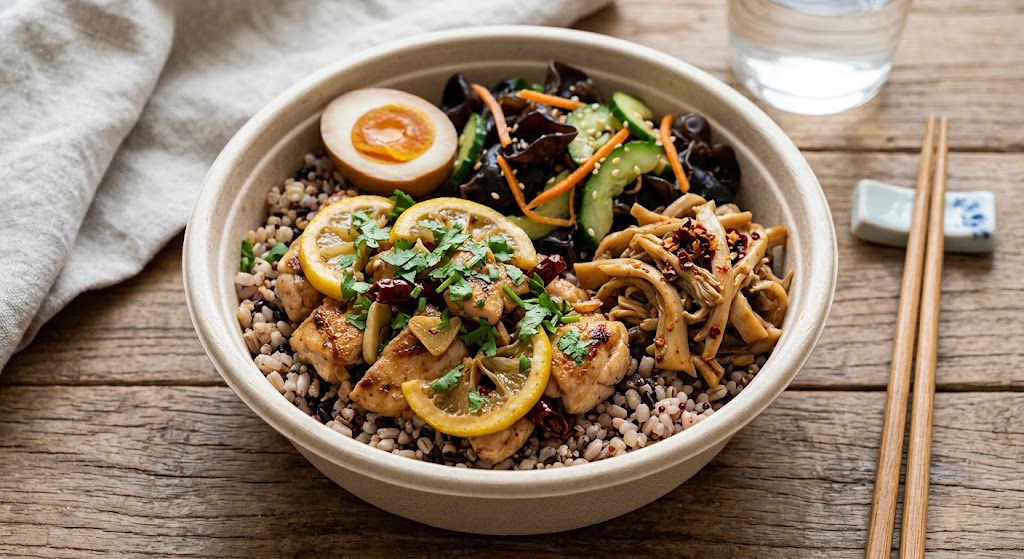 Chinese Style Lemon Chicken Rice Bowl