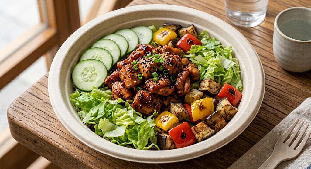 Spicy Chicken Salad Rice Bowl
